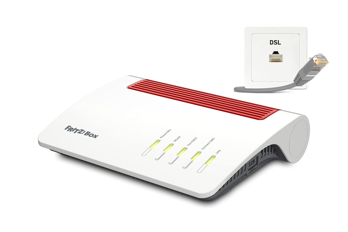 AVM FRITZ! Box 7590 AX WiFi 6 DSL Router – Mesh, DECT-Basis, Exklusive Edition mit USB-Stick