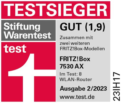 FRITZ! Box 7530 AX – WLAN Router mit Wi-Fi 6, VDSL Supervectoring & Mesh