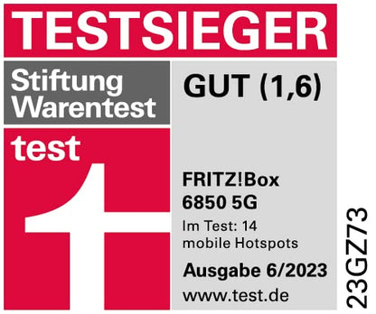 FRITZ! Box 6850 5G – LTE/5G Router mit WLAN AC+N & DECT-Basis