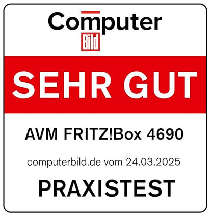 FRITZ! Box 4690 – Wi-Fi 7 Mesh Router für DSL, Kabel & Glasfaser mit Multi-Gig-Ports