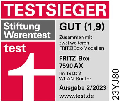 AVM FRITZ! Box 7590 AX WiFi 6 DSL Router – Mesh, DECT-Basis, Exklusive Edition mit USB-Stick