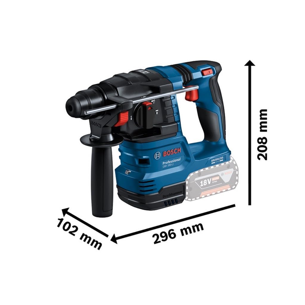 Bosch Professional 18V System Akku Bohrhammer GBH 18V-22 (mit SDS plus, KickBack Control und Vibration Control, inkl. GDE 18V-12, L-BOXX, ohne Akku/Ladegerät)