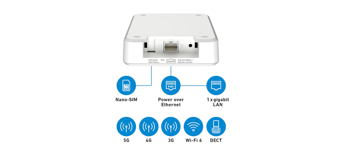 FRITZ! Box 6860 5G Router – WiFi 6 bis zu 3000 MBit/s, PoE+, DECT-Basis