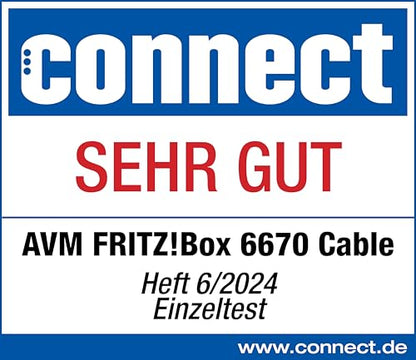 AVM FRITZ! Box 6670 Cable Router – DOCSIS 3.1 Modem, WiFi 7, 2.5G LAN, Zigbee-Integration