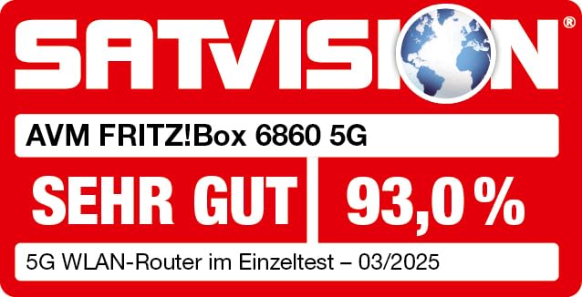 FRITZ! Box 6860 5G Router – WiFi 6 bis zu 3000 MBit/s, PoE+, DECT-Basis