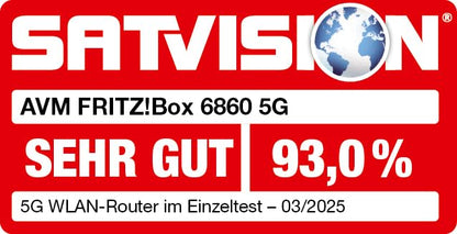 FRITZ! Box 6860 5G Router – WiFi 6 bis zu 3000 MBit/s, PoE+, DECT-Basis