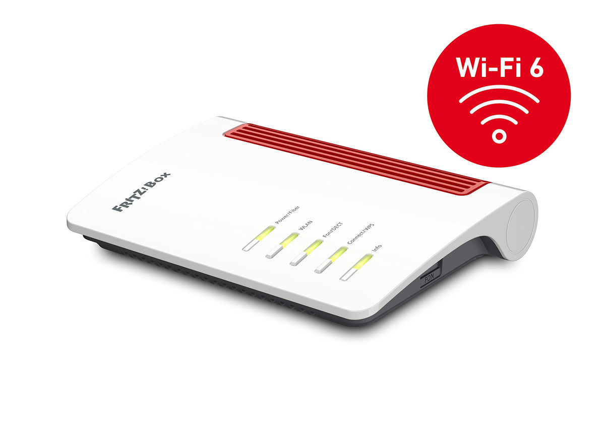 FRITZ! Box 5530 Fiber – WiFi 6 Router mit integriertem Glasfasermodem, bis zu 3 Gbit/s