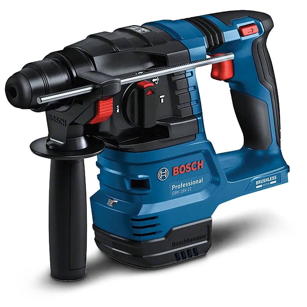 Bosch Professional 18V System Akku Bohrhammer GBH 18V-22 (mit SDS plus, inkl. 2x 4.0Ah Akku, Schnellladegerät GAL 18V-40, L-BOXX)