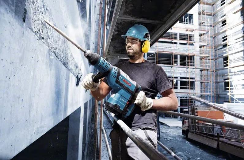 Bosch PRO Bohrhammer GBH 8-45 DV (Leistung 1.500 Watt, Bohr-Ø in Beton mit Hammerbohrern: 12-45mm, Schlagenergie max.: 12,5 J, SDS-max., inkl. Fetttube, Zusatzhandgriff, Handwerkoffer) Corded Electric