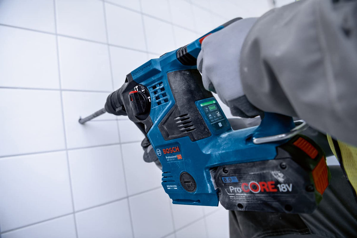 Bosch PRO 18V System Akku Bohrhammer GBH 18V-28 C (inkl. Zusatzhandgriff, Fetttube, Einlage, L-BOXX, ohne Akku/Ladegerät)