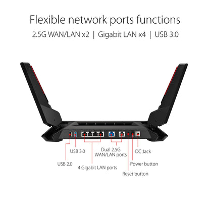 ASUS ROG Rapture GT-AX6000 – Wi-Fi 6 Gaming Router mit Dual-2.5G Ports