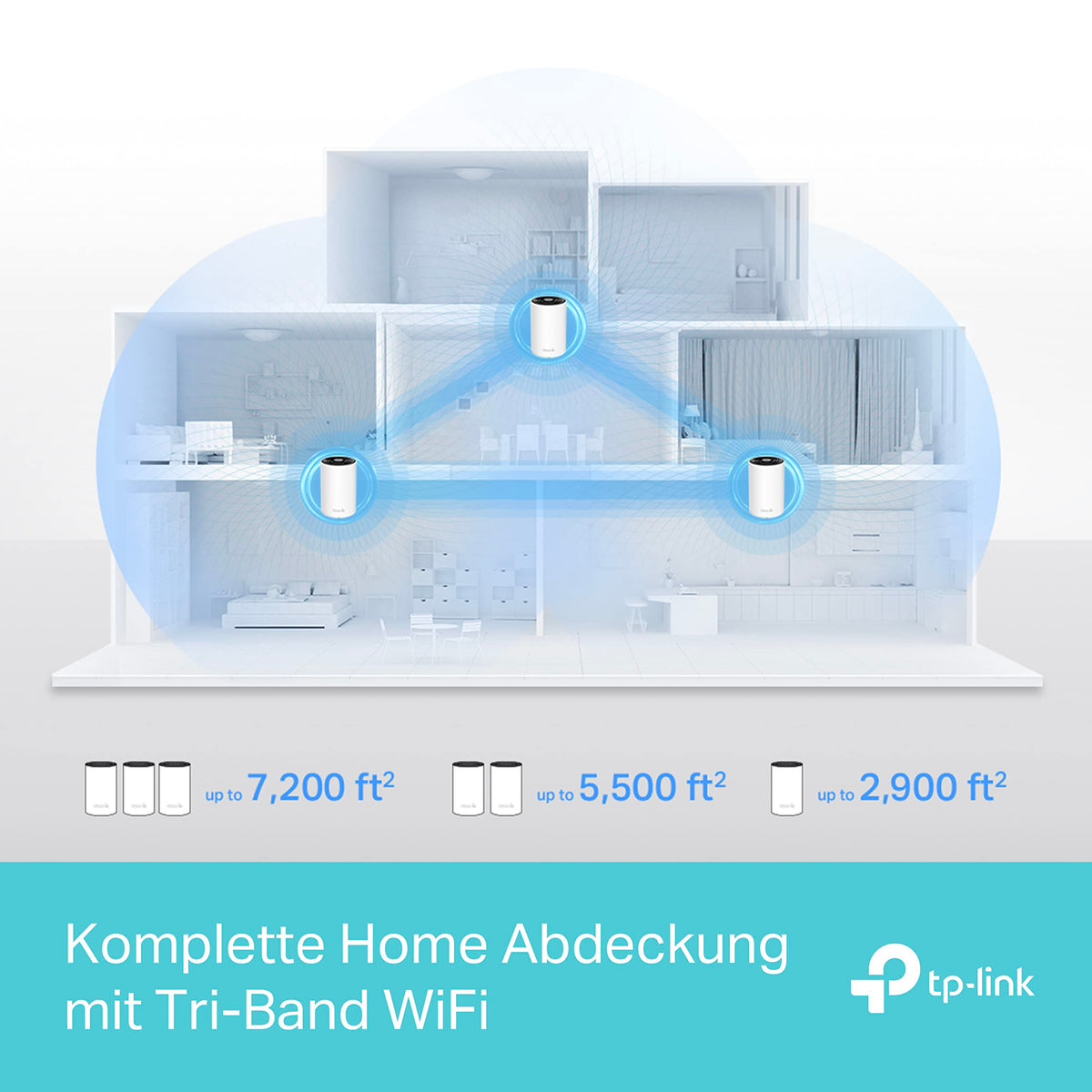 TP-Link Deco XE75 (3er-Set) – Wi-Fi 6E AXE5400 Mesh Tri-Band System