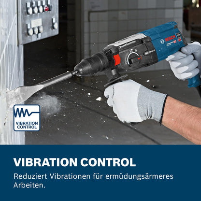 Bosch PRO Bohrhammer GBH 2-28 F (inkl. Zusatzhandgriff, Tiefenanschlag 210mm, Maschinentuch, Schnellwechselbohrfutter, Wechselfutter SDS-plus, Handwerkoffer)