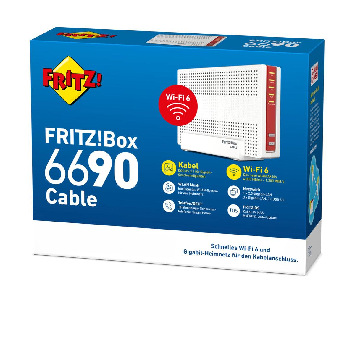 FRITZ! Box 6690 Cable – DOCSIS 3.1 Kabelrouter mit Wi-Fi 6 & 2.5G LAN