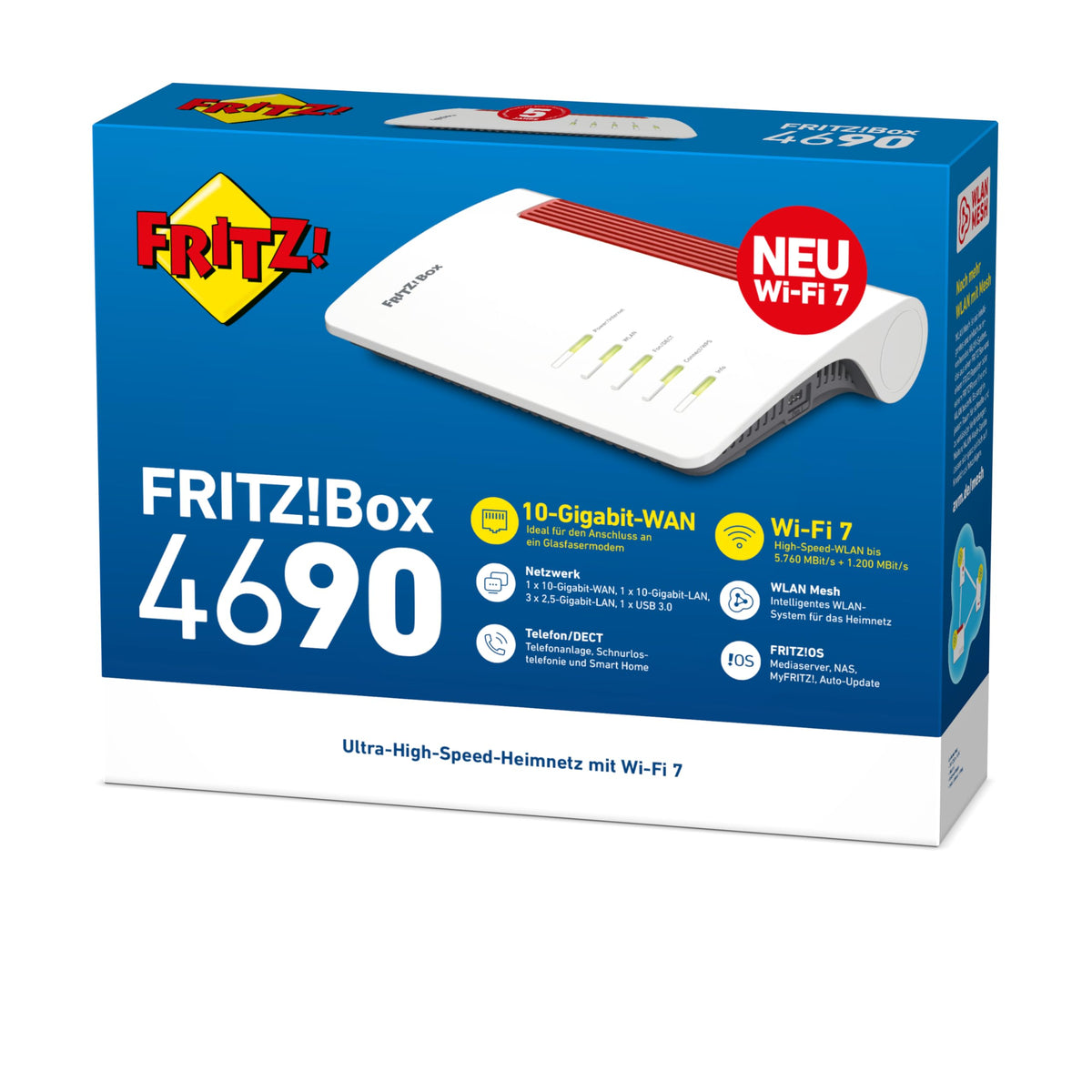 FRITZ! Box 4690 – Wi-Fi 7 Mesh Router für DSL, Kabel & Glasfaser mit Multi-Gig-Ports