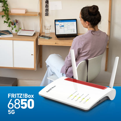 FRITZ! Box 6850 5G – LTE/5G Router mit WLAN AC+N & DECT-Basis