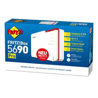 FRITZ! Box 5690 Pro – Premium WLAN Router mit Wi-Fi 7, Glasfaser & DSL