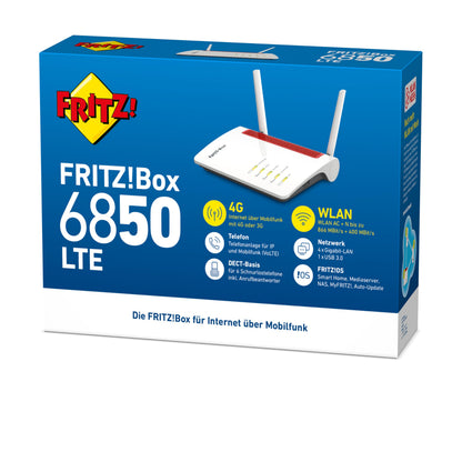 FRITZ! Box 6850 – LTE Router mit WLAN AC+N bis 866 MBit/s & Gigabit-LAN