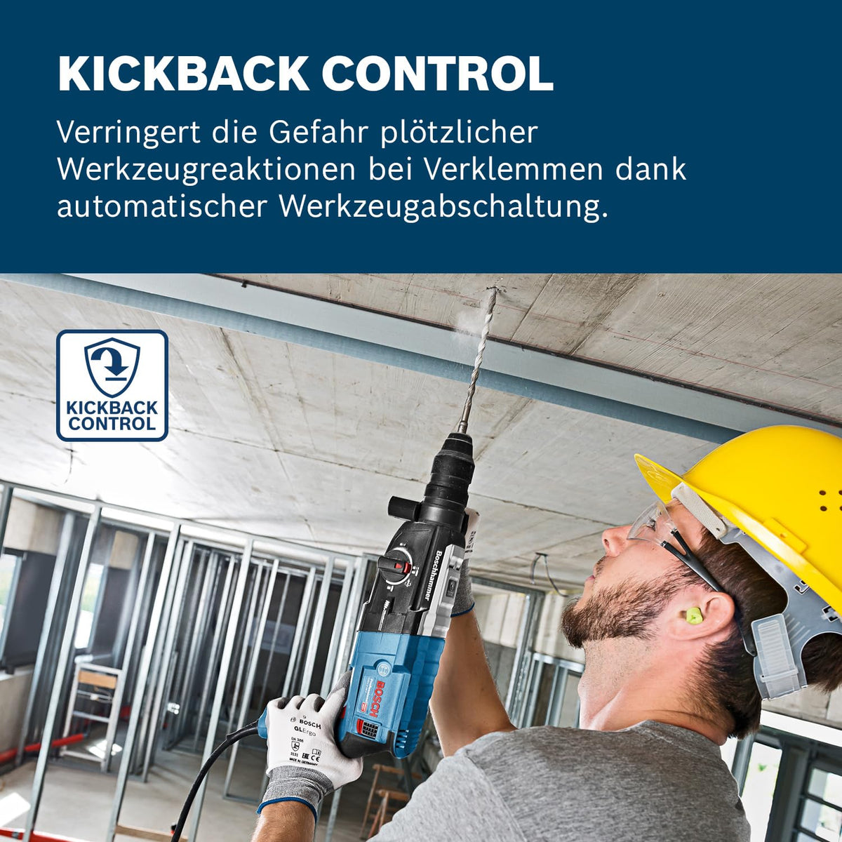 Bosch PRO Bohrhammer GBH 2-28 F (inkl. Zusatzhandgriff, Tiefenanschlag 210mm, Maschinentuch, Schnellwechselbohrfutter, Wechselfutter SDS-plus, Handwerkoffer)