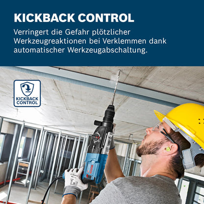 Bosch PRO Bohrhammer GBH 2-28 F (inkl. Zusatzhandgriff, Tiefenanschlag 210mm, Maschinentuch, Schnellwechselbohrfutter, Wechselfutter SDS-plus, Handwerkoffer)