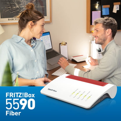 FRITZ! Box 5590 Fiber – Glasfaser-Router mit Wi-Fi 6, Mesh & 2.5G LAN-Port