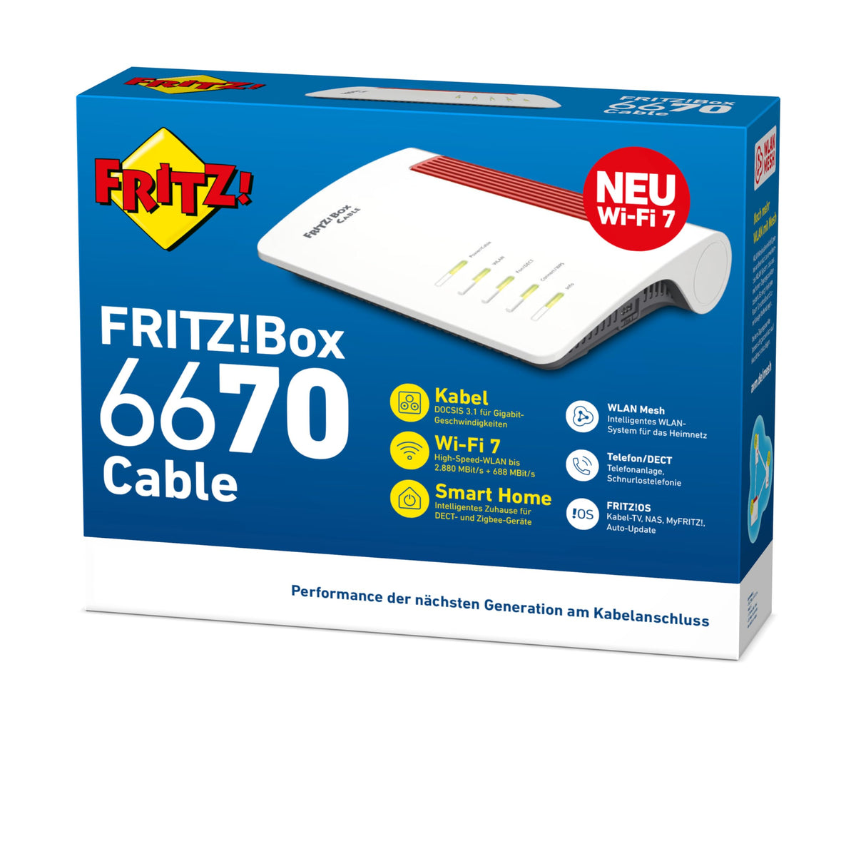 AVM FRITZ! Box 6670 Cable Router – DOCSIS 3.1 Modem, WiFi 7, 2.5G LAN, Zigbee-Integration