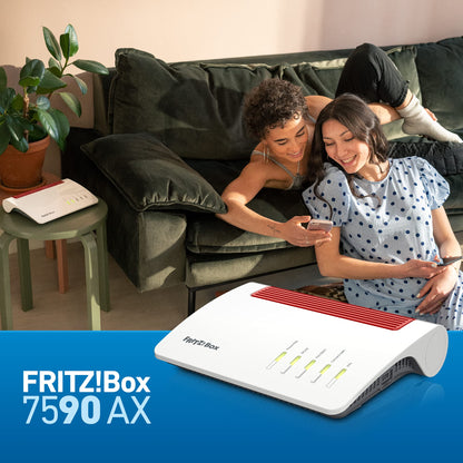 FRITZ! Box 7590 AX – Wi-Fi 6 DSL-Router mit Mesh, DECT-Basis & Supervectoring