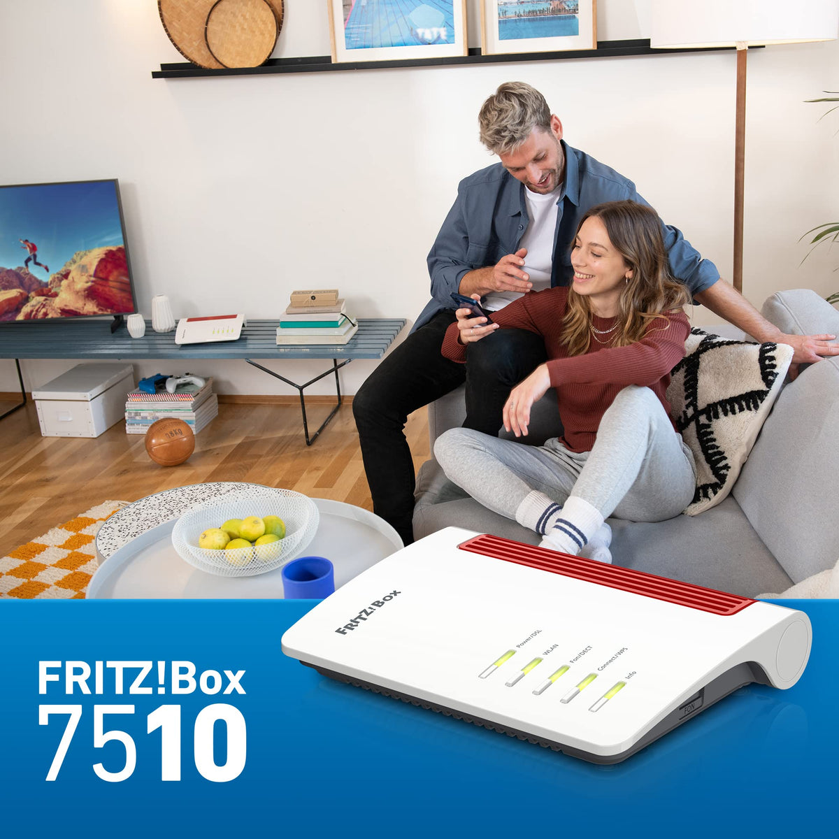 FRITZ! Box 7510 – WLAN Router mit Wi-Fi 6, VDSL Supervectoring & Mesh