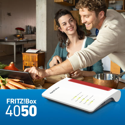AVM FRITZ! Box 4050 – Wi-Fi 6 Dual-Band Router mit Mesh, DECT & Medienserver