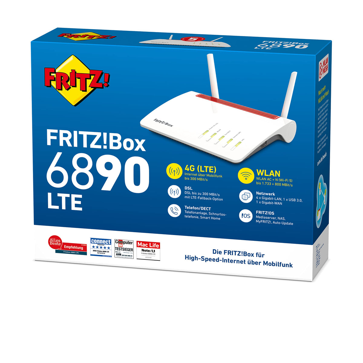 FRITZ! Box 6890 – LTE/DSL Router mit WLAN AC+N bis 1.733 MBit/s