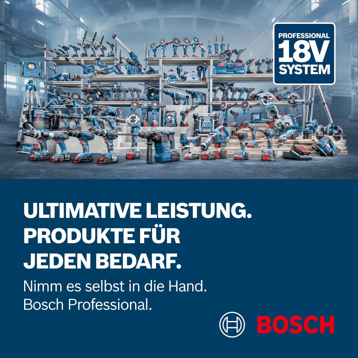 Bosch PRO 18V System Akku Bohrhammer GBH 18V-26 (SDS Plus, Bohr-Ø max: Beton/Stahl/Holz 26/13/30mm, inkl. Zusatzhandgriff, Tiefenanschlag 210mm, Maschinentuch, L-BOXX, ohne Akku/Ladegerät)
