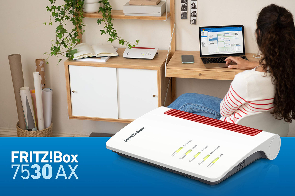 FRITZ! Box 7530 AX – WLAN Router mit Wi-Fi 6, VDSL Supervectoring & Mesh